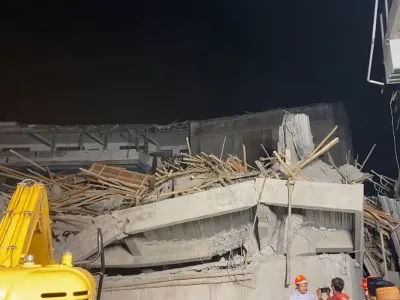 Kondisi Ponpes Al Khoziny, Sidoarjo usai ambruk, Selasa (30/9/2025).