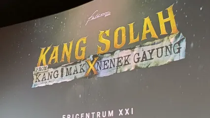 Konferensi pers film Kang Solah from Kang Mak X Nenek Gayung di Epicentrum XXI, Jakarta Selatan, Minggu (23/8/2025).