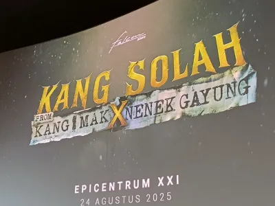 Konferensi pers film Kang Solah from Kang Mak X Nenek Gayung di Epicentrum XXI, Jakarta Selatan, Minggu (23/8/2025).