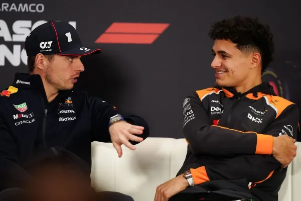 Lando Norris (right) says Max Verstappen was ‘born into an F1 seat’ (David Davies/PA) (PA Wire)