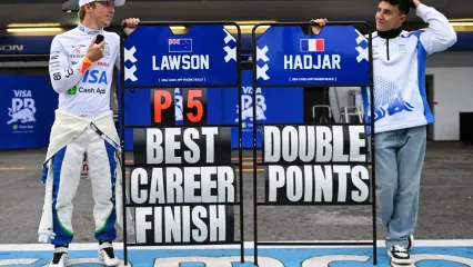 Lawson (left) finished a career-best fifth last time out in Baku (Getty)