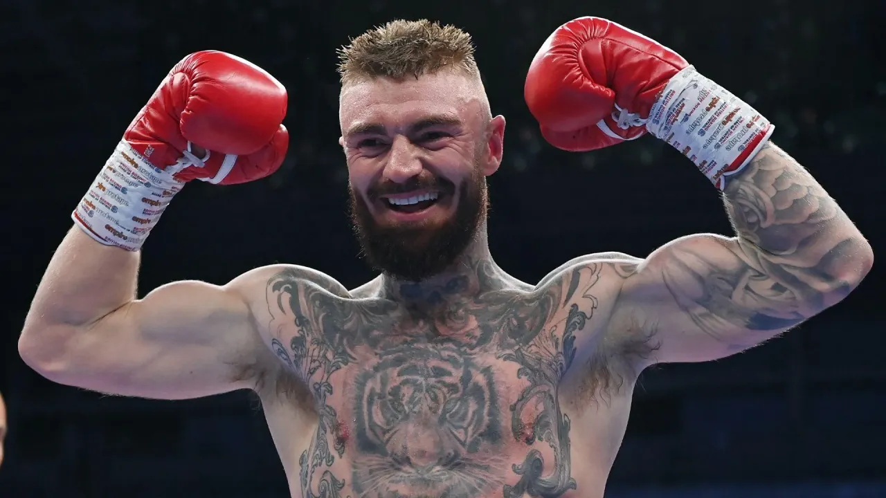 Lewis Crocker celebrates his win over Paddy Donovan