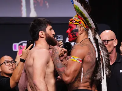 Magomed Ankalaev and Alex Pereira at UFC 320