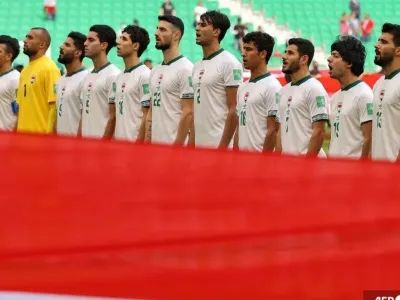 Para pemain Timnas Irak jelang berlaga di FIFA Arab Cup 2021 pada Desember 2021.