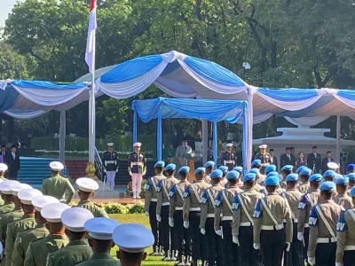 Presiden Prabowo Subianto memimpin upacara Peringatan Hari Kesaktian Pancasila, di Monumen Pancasila Sakti, Lubang Buaya, Jakarta Timur, Rabu (1/10/2025). 