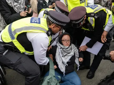 Pro-Palestine protester arrested in London