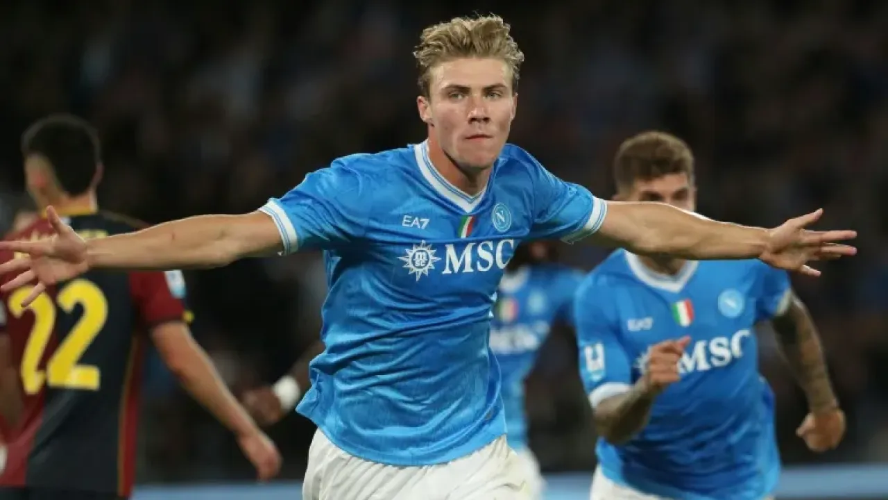 Rasmus Hojlund took his club tally to four goals since moving to Napoli from Manchester United (CARLO HERMANN)