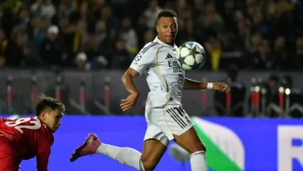 Real Madrid's French forward Kylian Mbappe netted a hat-trick against Kairat on Tuesday in the Champions League (Vyacheslav OSELEDKO)