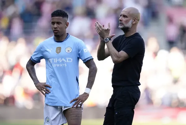 Savinho (left) has praised the impact of Pep Guardiola on his career (PA Wire)