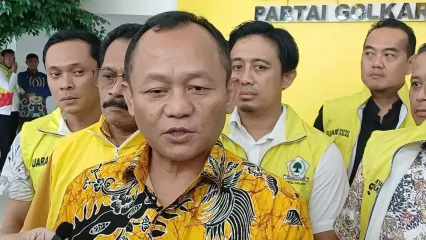 Sekretaris Jenderal (Sekjen) Partai Golkar, M. Sarmuji saat ditemui awak media di Kantor DPP Partai Golkar, Jakarta Barat, Jumat (29/8/2025).