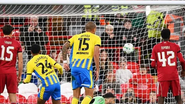 Shea Charles scored for Southampton in their 2-1 EFL Cup defeat to Liverpool at Anfield. 