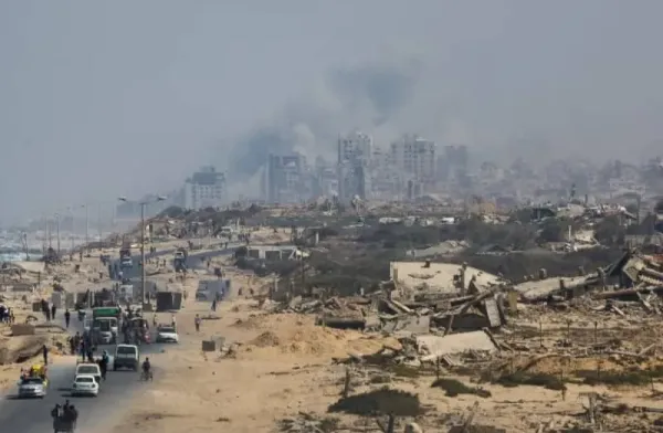 Smoke rises during an Israeli military operation in Gaza City, as seen from the central Gaza Strip September 27, 2025. (credit: REUTERS/Mahmoud Issa)