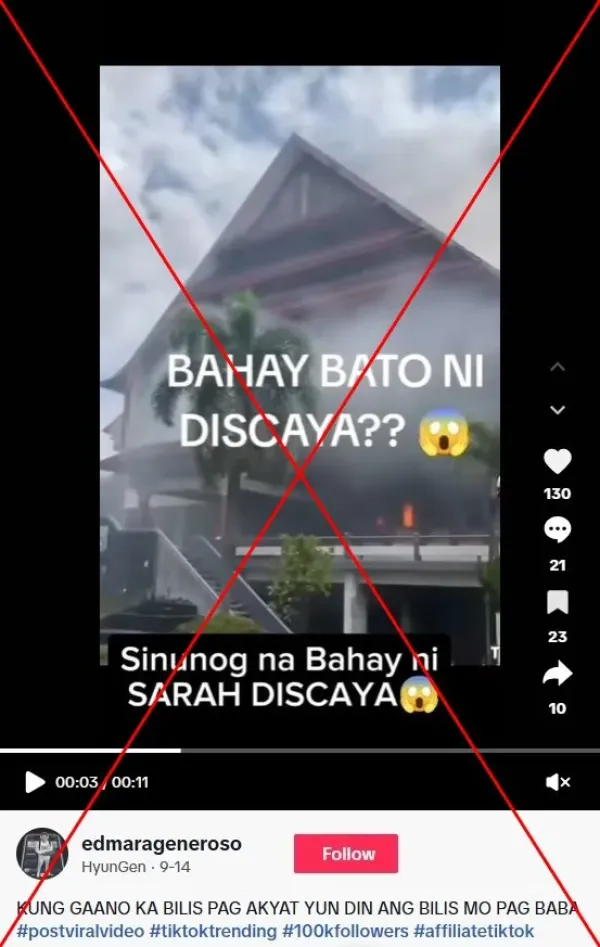 <span>Screenshot of the false TikTok post captured on September 30, 2025, with a red X added by AFP</span>