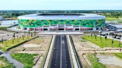 Stadion Utama Sumatera Utara di Kabupaten Deli Serdang, Provinsi Sumatera Utara.