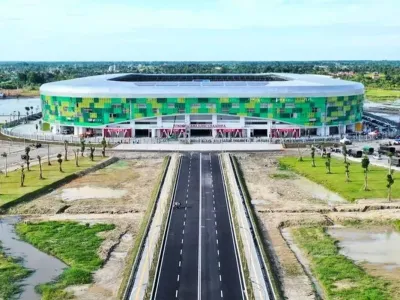 Stadion Utama Sumatera Utara di Kabupaten Deli Serdang, Provinsi Sumatera Utara.