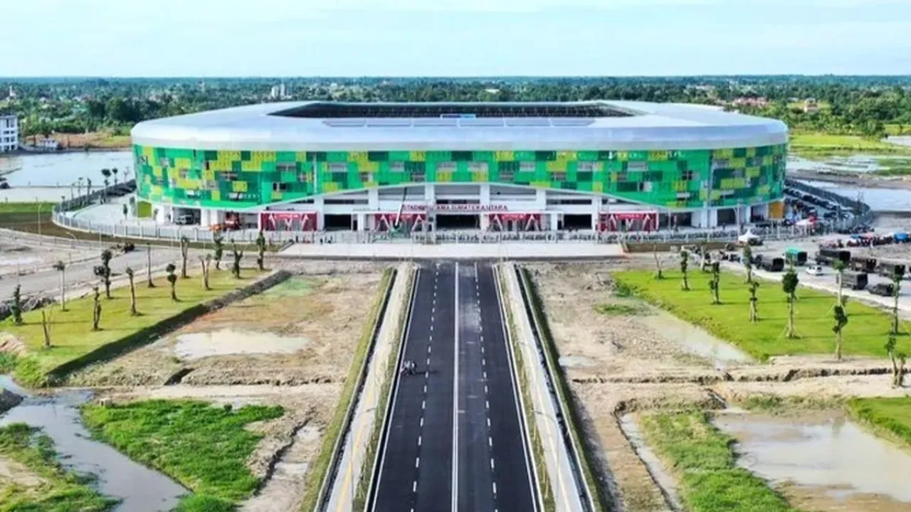 Stadion Utama Sumatera Utara di Kabupaten Deli Serdang, Provinsi Sumatera Utara.