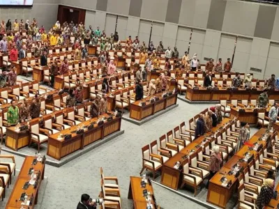 Suasana Rapat Paripurna ke-6 Masa Sidang I Tahun 2025-2026 di Kompleks Parlemen, Jakarta, Kamis (2/10/2025).