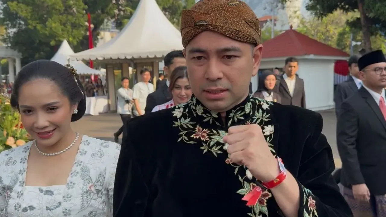 Utusan Presiden Raffi Ahmad bersama Nagita Slavina mendatangi Istana, Jakarta, Minggu (17/8/2025). 