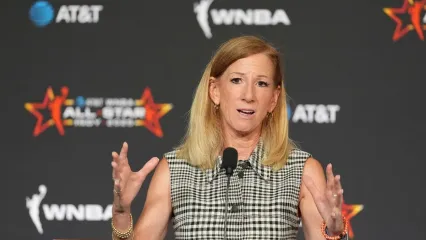 WNBA Commissioner Cathy Engelbert (AP Photo/Michael Conroy, File)